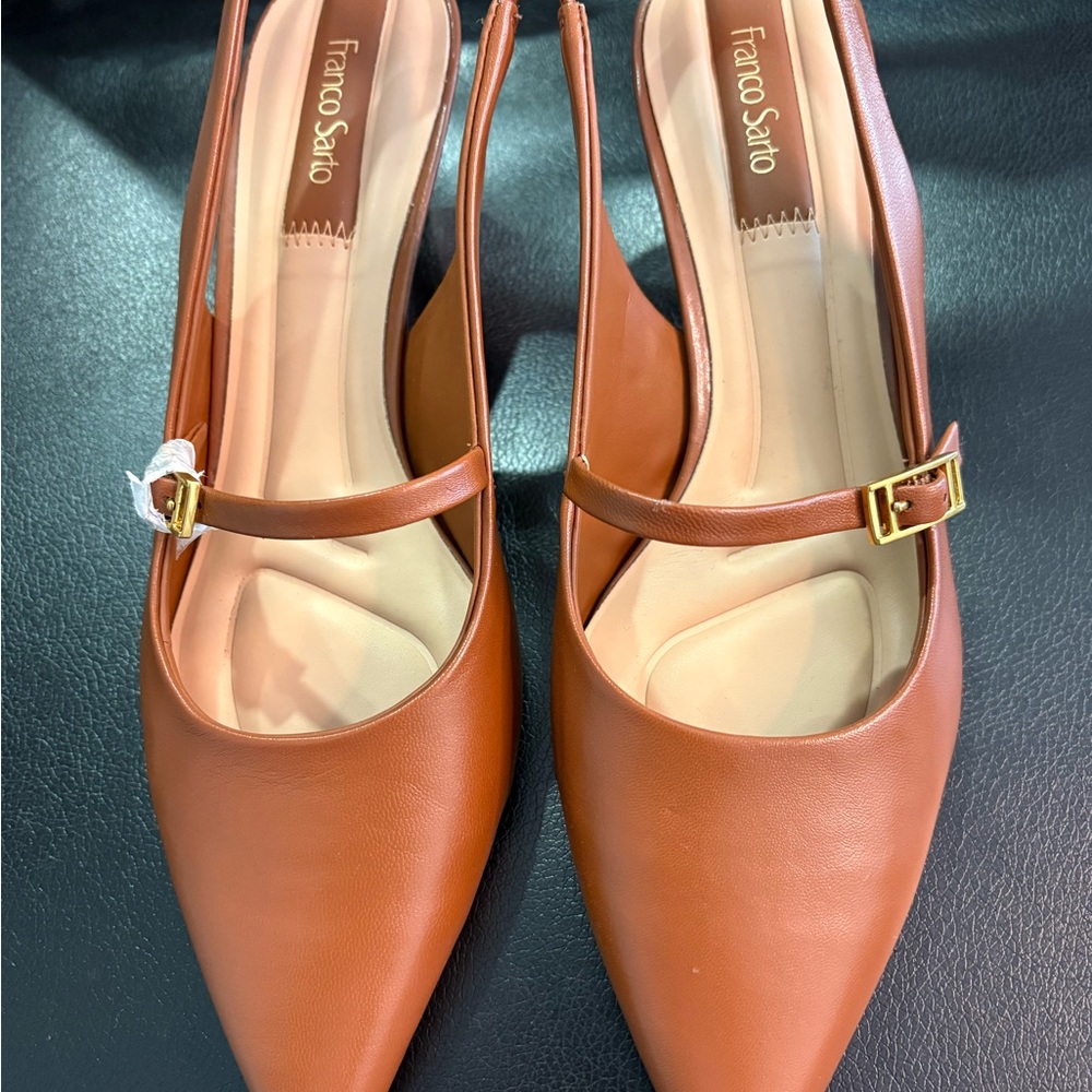 Franco Sarto Cognac Mary Jane Slingback Flats